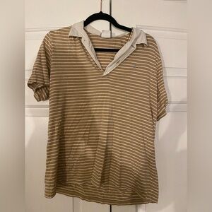Lacoste Beige Striped Polo Shirt